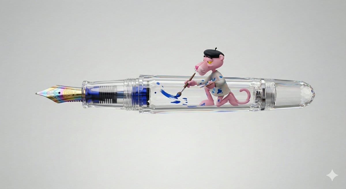 Pink Panther Fountain Pen 3D Render Prompt - Prompt IA