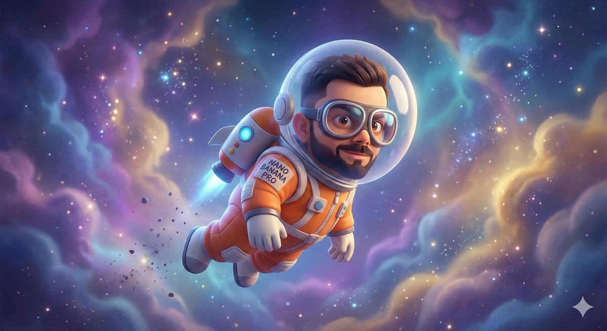 Pixar-Style Celebrity Caricature in Space - AI提示词