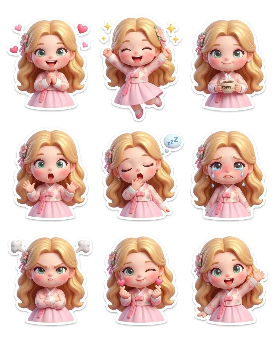 Preview image for Pixar-Style Chibi Sticker Sheet prompt