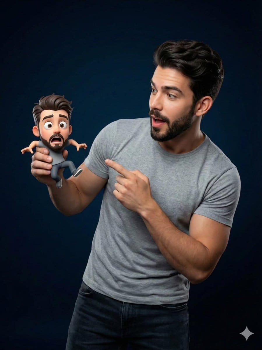 Pixar-Style Miniature Interaction Portrait - Prompt IA