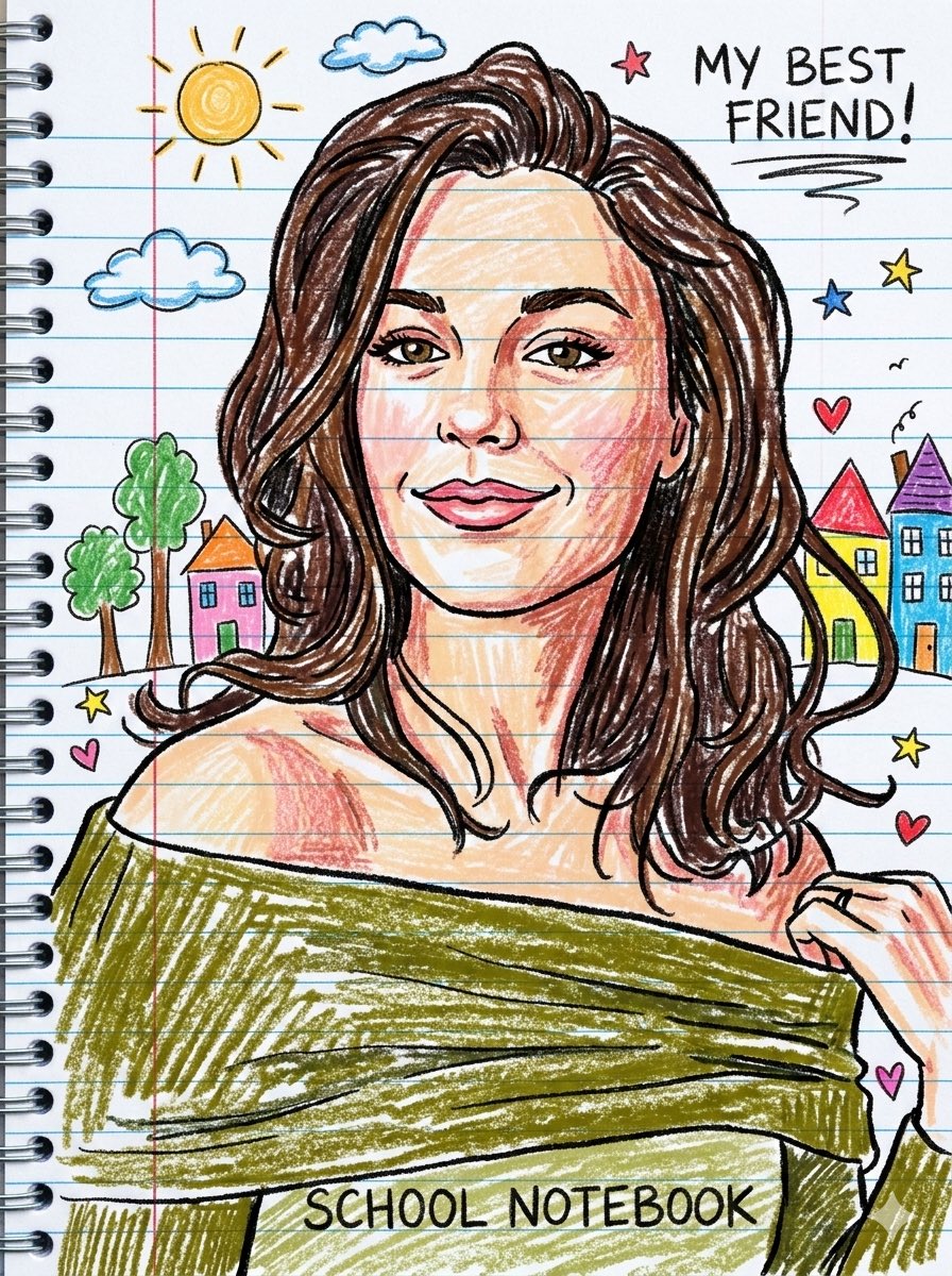 Preview image for Playful Crayon Drawing Notebook Style Prompt prompt