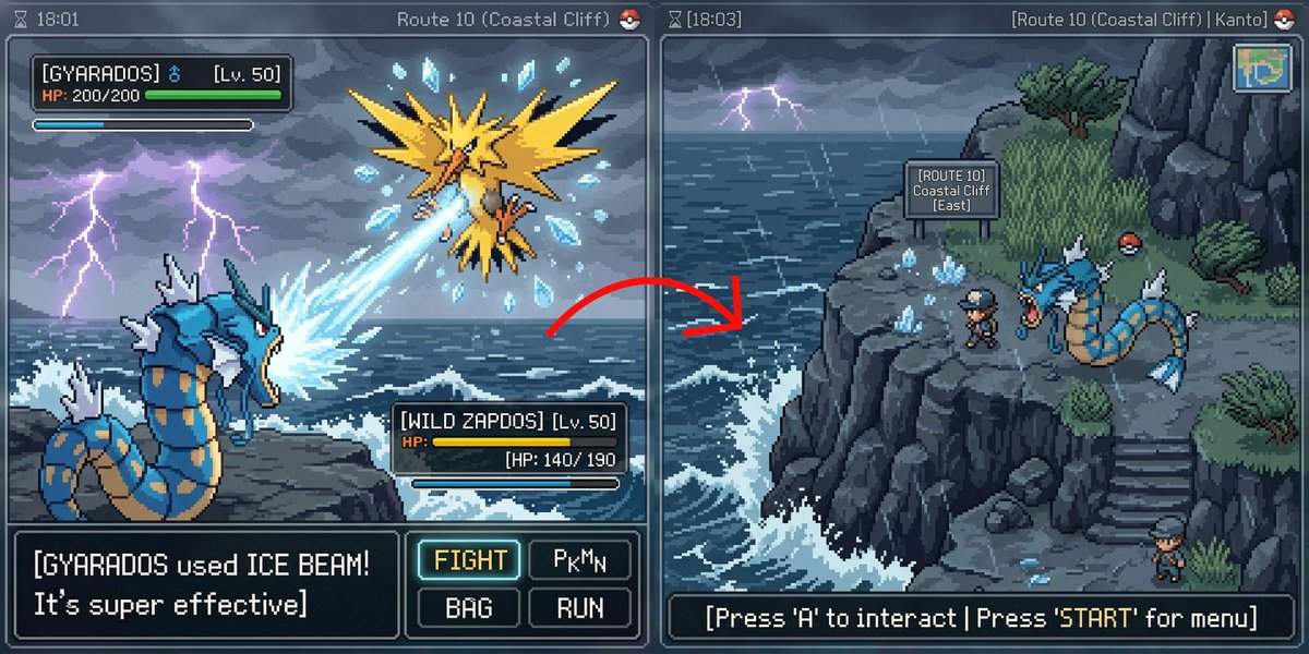 Preview image for Pokémon Overworld Screenshot Generation prompt