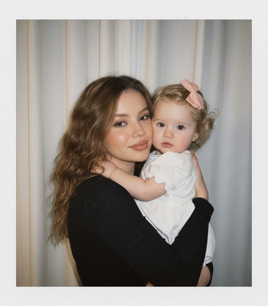 Polaroid Style Photo of Self Hugging Younger Self - Prompt de IA