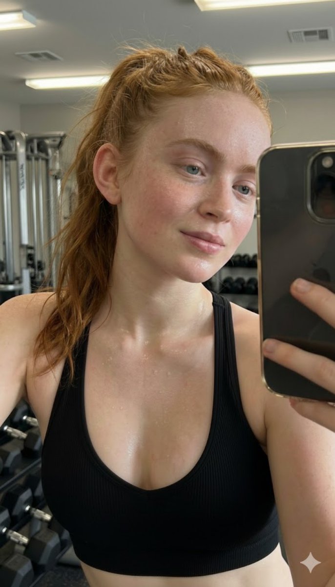 Preview image for Post-Workout Mirror Selfie Portrait Prompt (Sadie Sink) prompt