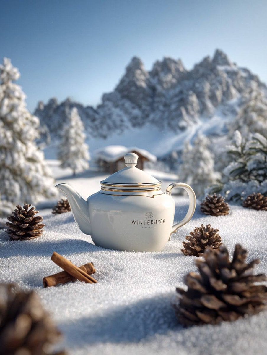 Premium Winter Product Photography in Alpine Setting - AI Prompt