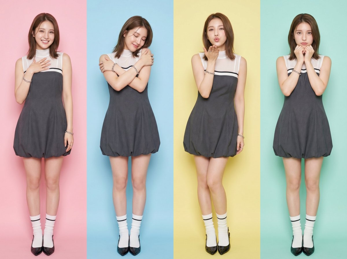 Preview image for Preppy Fashion Photo Booth Grid prompt