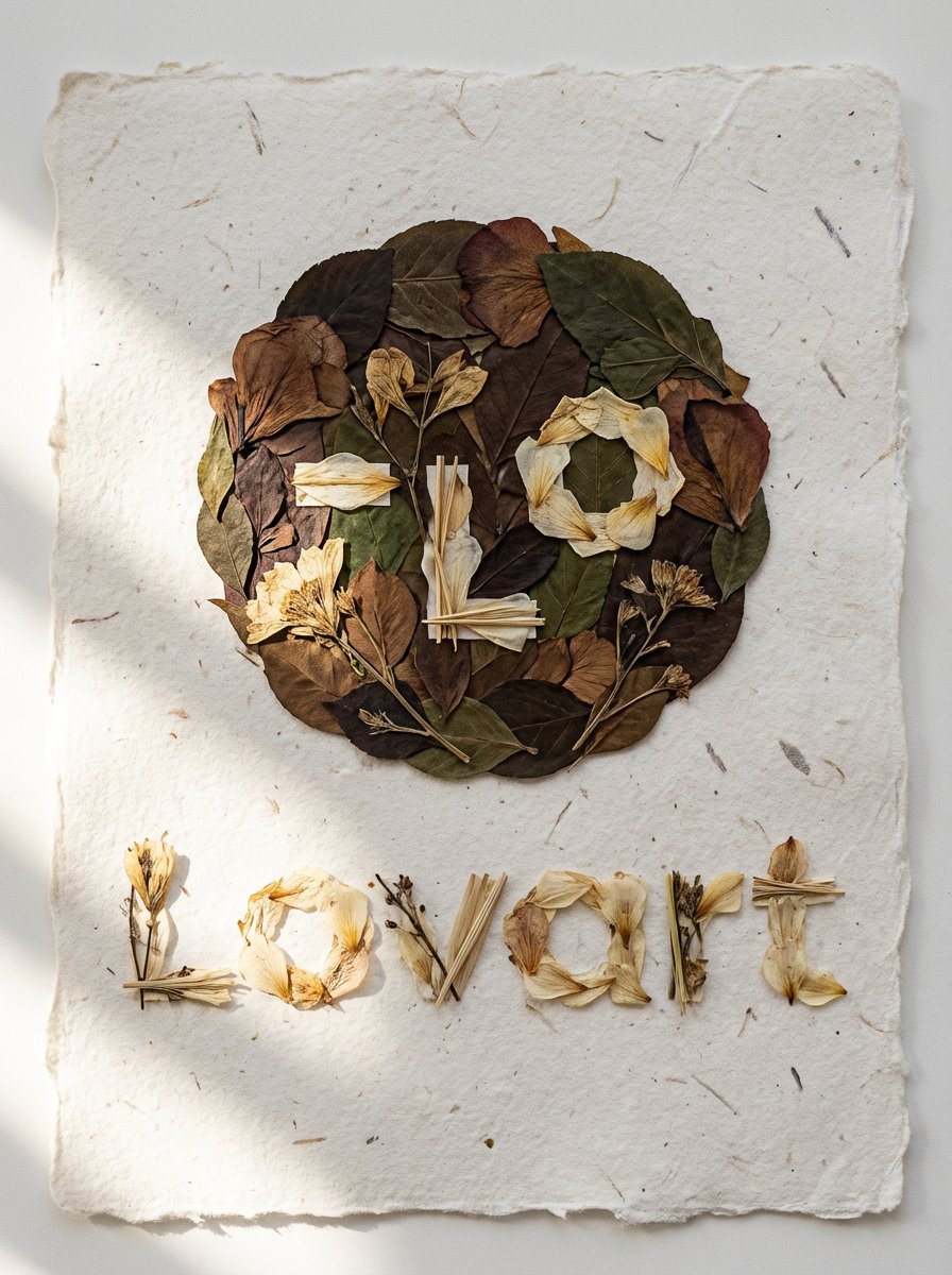 Preview image for Pressed Flower Logo Flat Lay Composition prompt