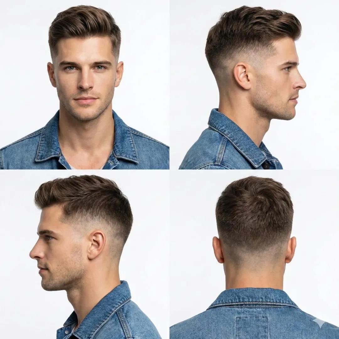 Preview image for Professional Studio Portrait of a Man with a Skin Fade Haircut prompt