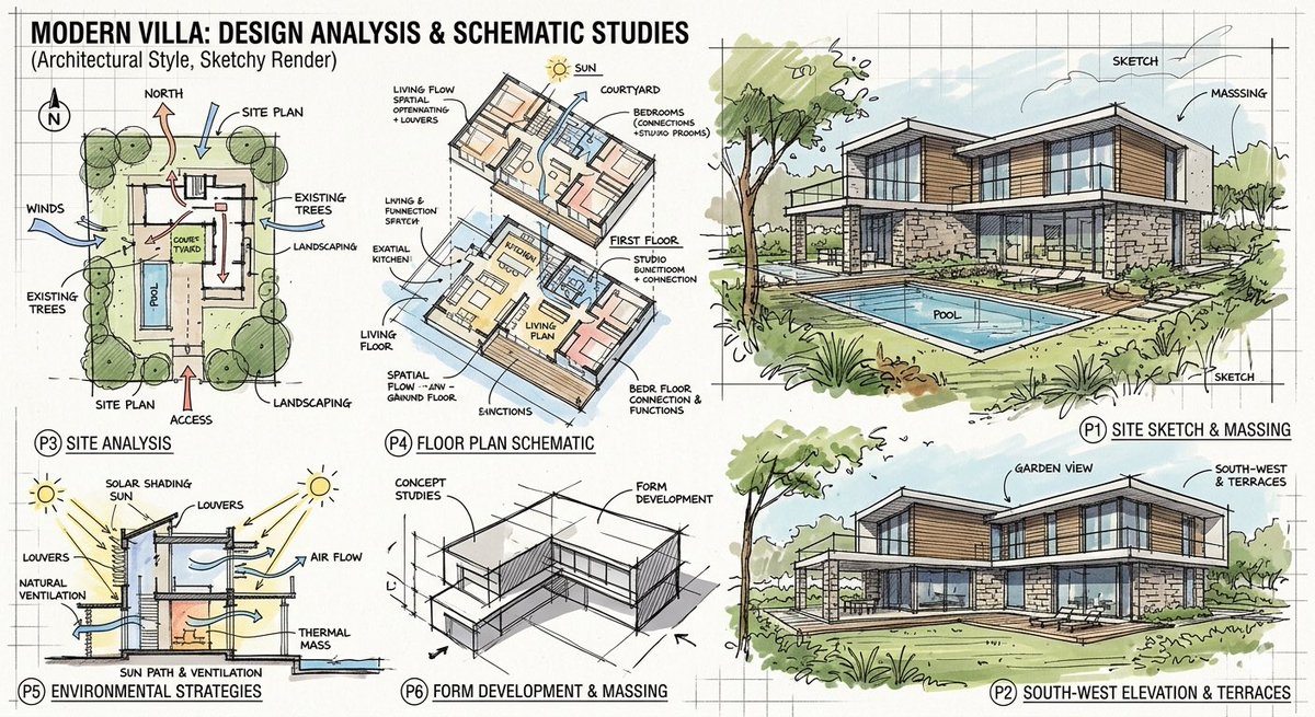 Preview image for Prompt for a modern villa layout prompt