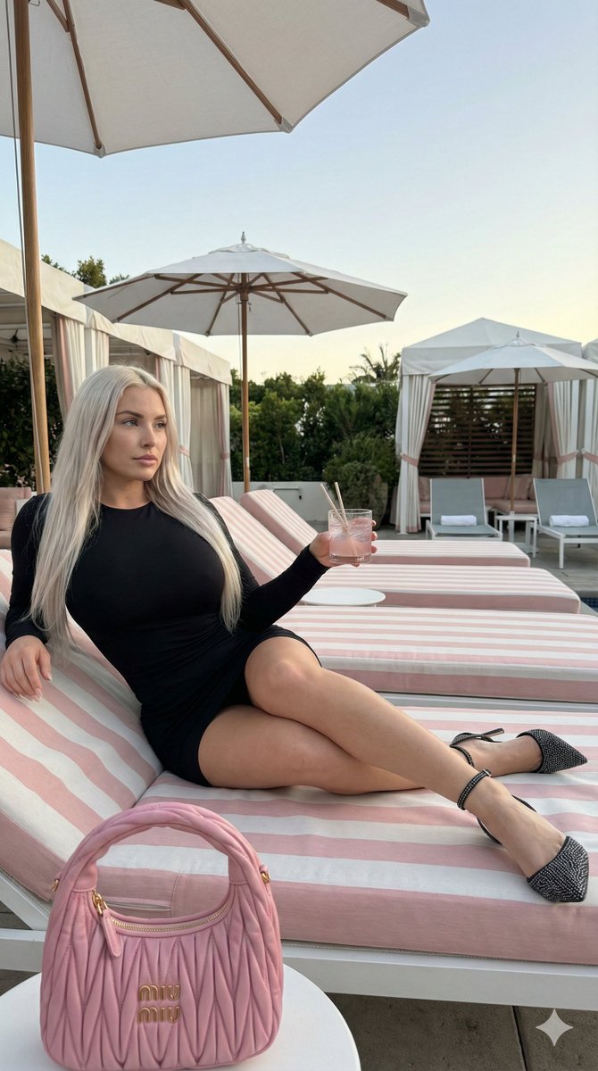 Preview image for Quiet Luxury Poolside Portrait (Detailed JSON Structure) prompt
