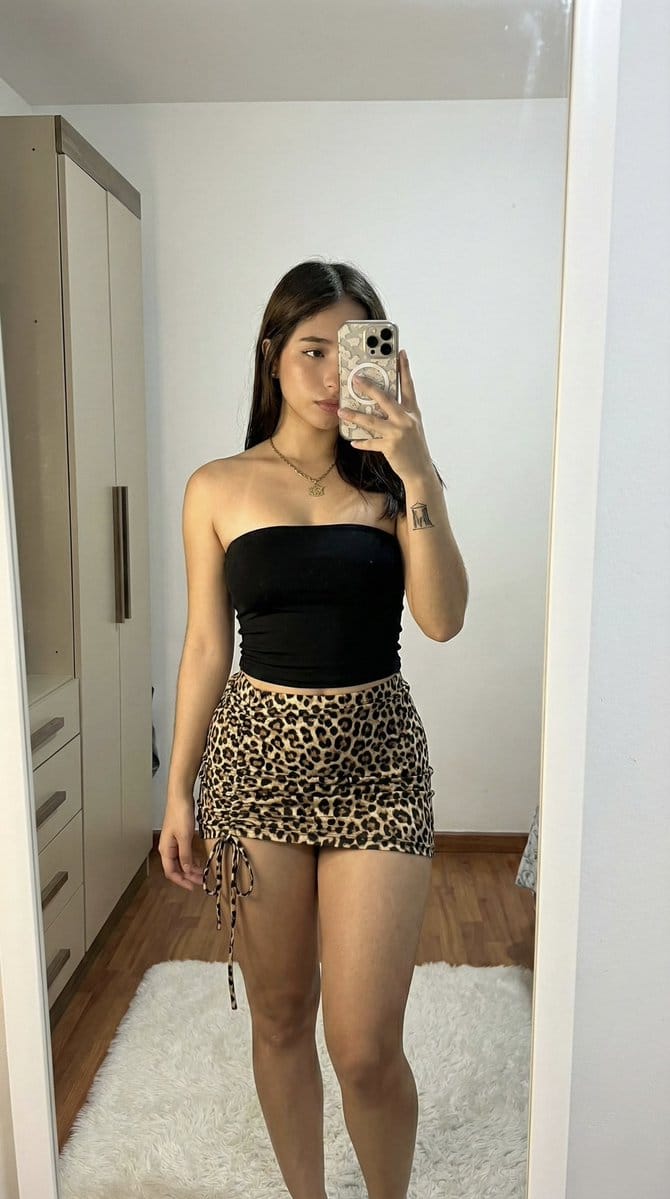 Raw High-Contrast Mirror Selfie (iPhone Ultra-Wide) - AI Generated AI Art Style Image