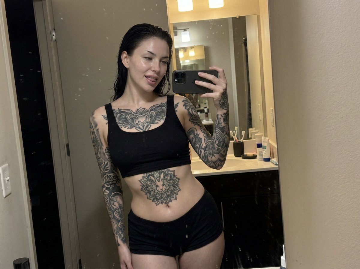 Raw iPhone Mirror Selfie Realism - AI Art AI Generated Artwork
