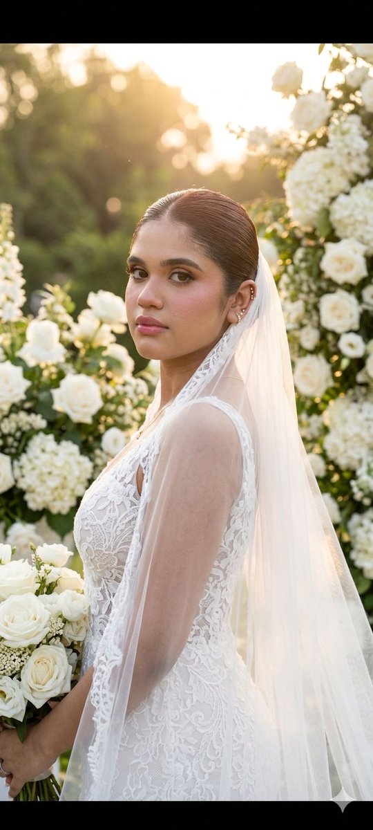 Preview image for Realistic Bridal Garden Portrait prompt