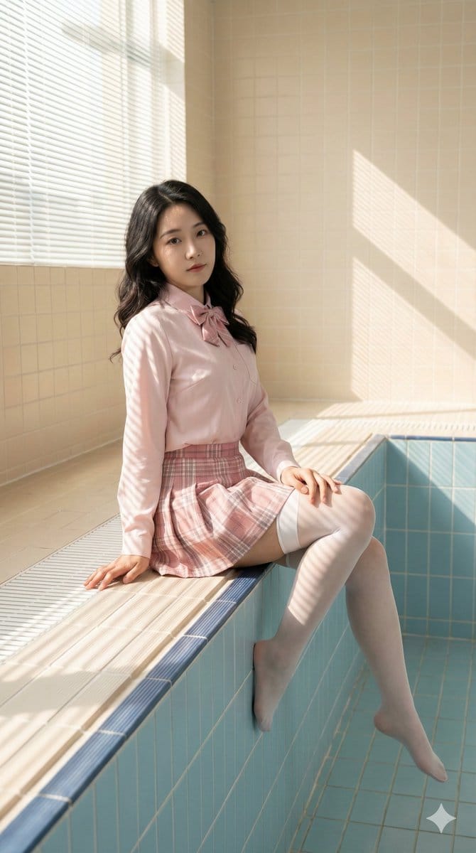 Realistic Chinese Woman in School-Inspired Fashion Prompt - AI Generated Realistic Style Image Example