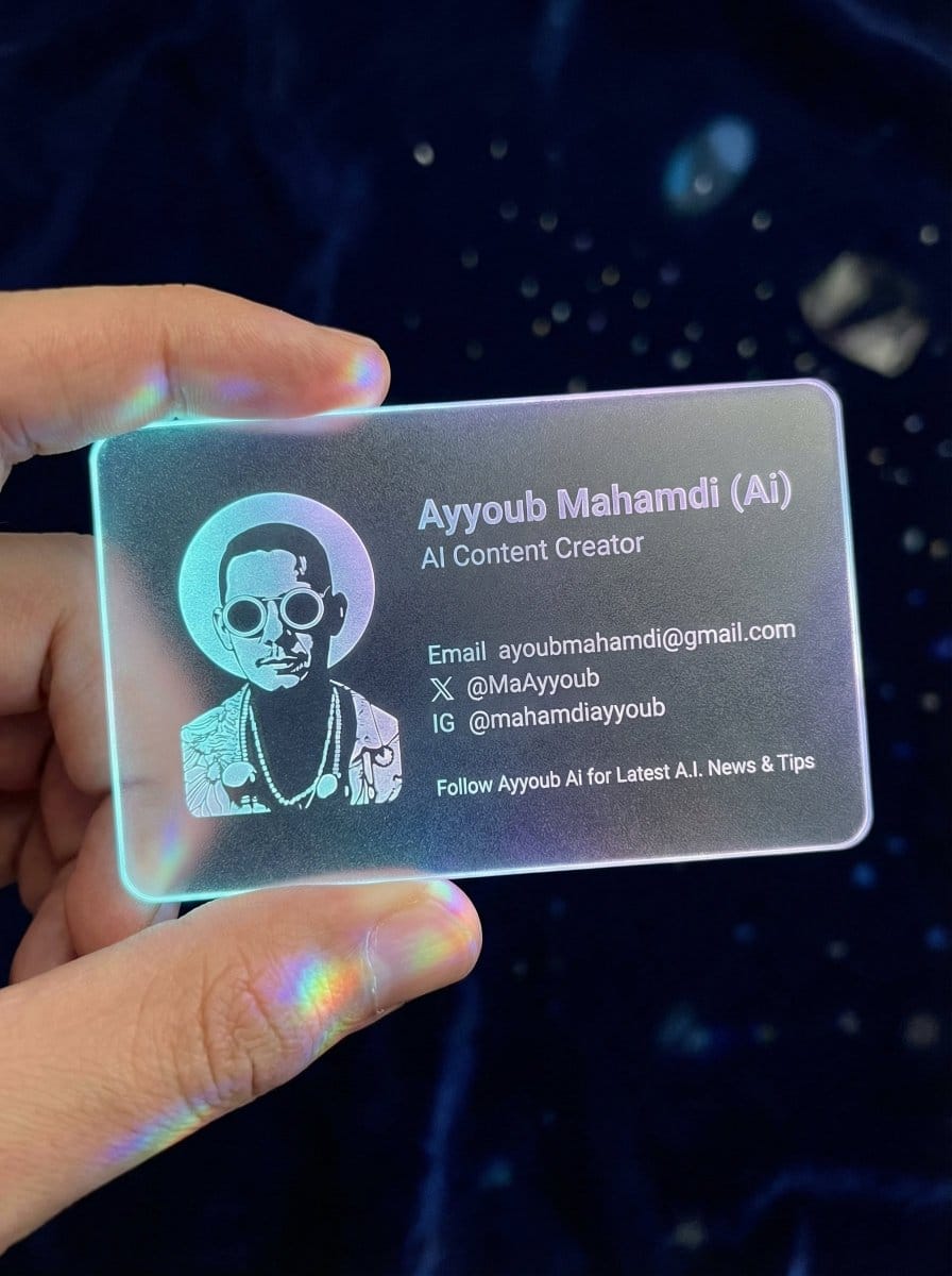 Realistic Cyber-Aesthetic Futuristic Business Card - AI提示詞