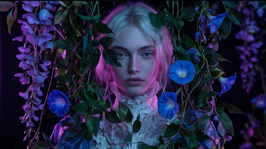 Preview image for Recreate Image with Vines and Neon Lights prompt