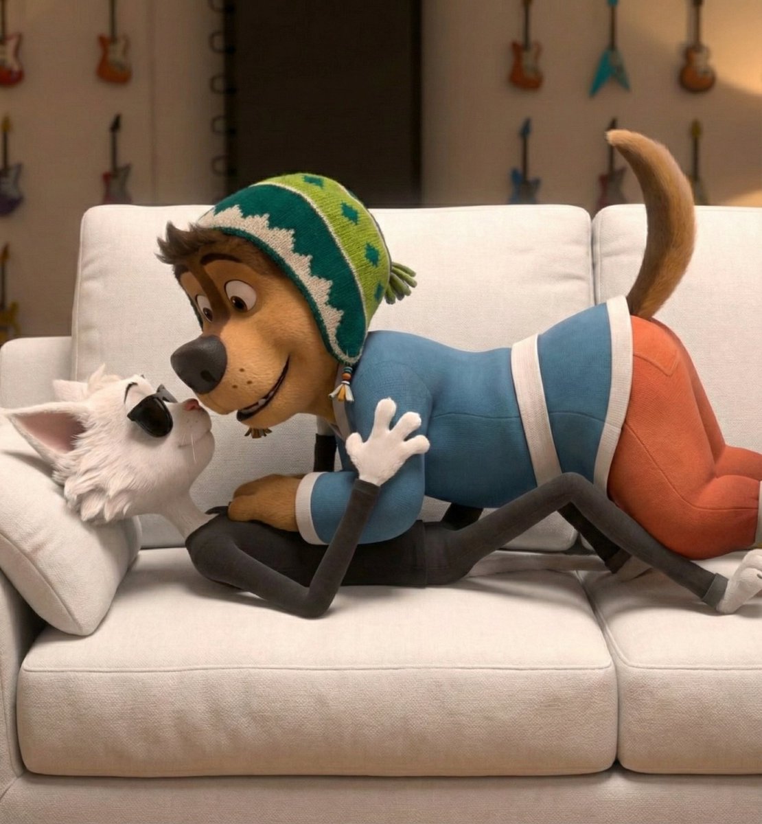 Preview image for Rock Dog Characters on Sofa prompt