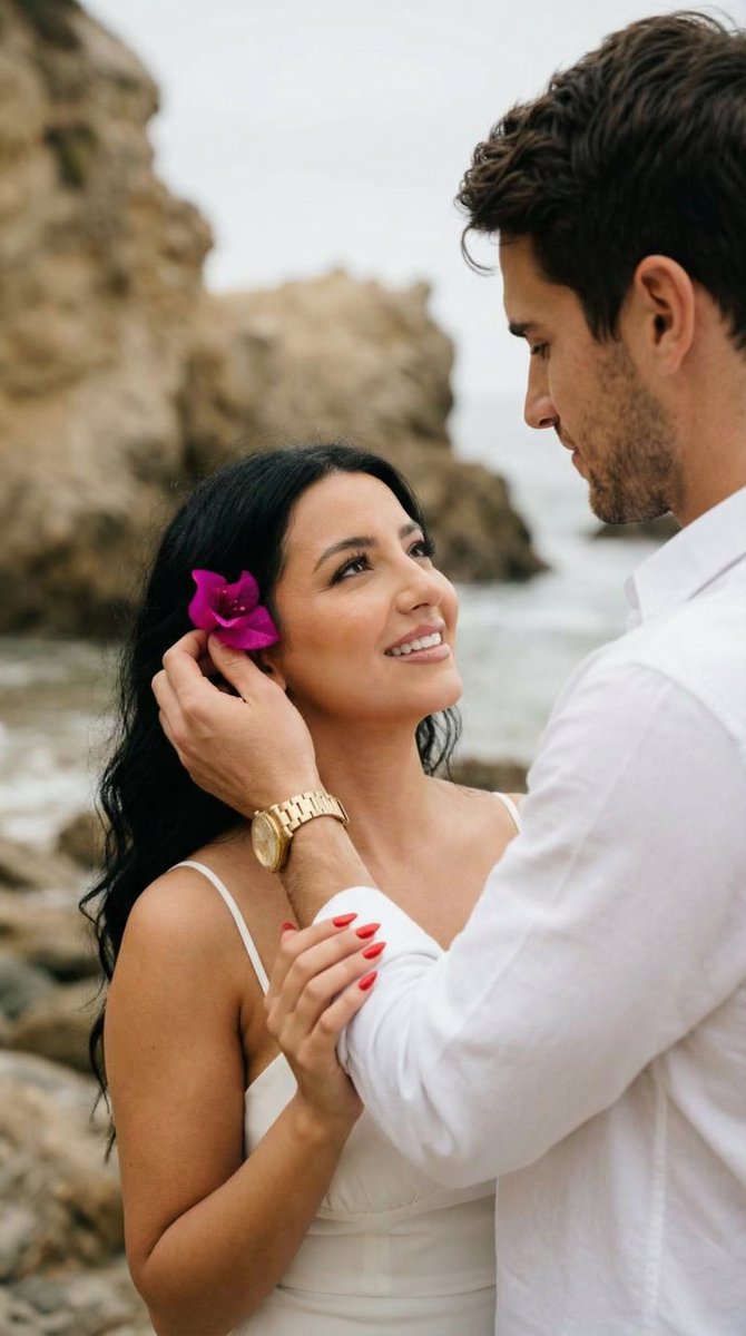 Preview image for Romantic Beach Couple Closeup with Identity Preservation prompt