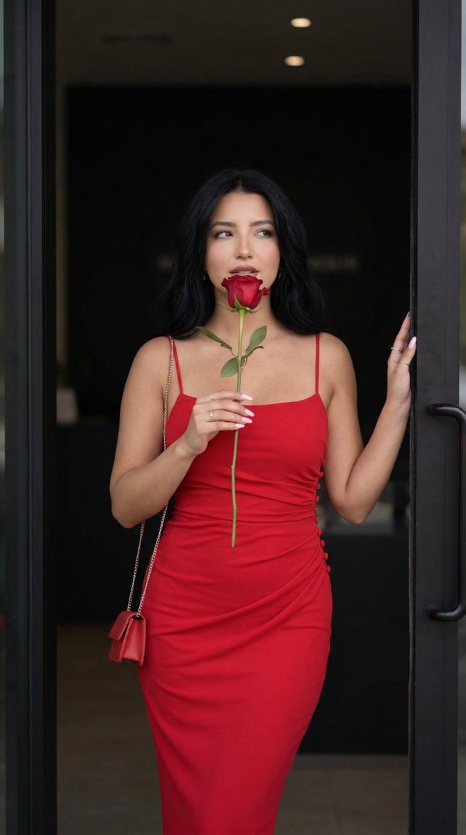 Preview image for Romantic Fashion Portrait with Red Rose prompt