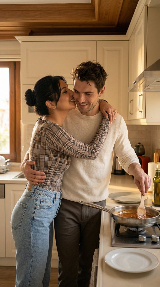Preview image for Romantic Istanbul Kitchen Couple Scene prompt