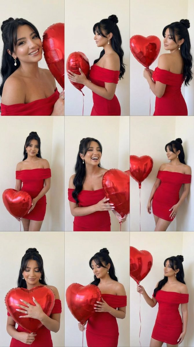 Preview image for Romantic Rose Editorial 3x3 Grid Prompt prompt