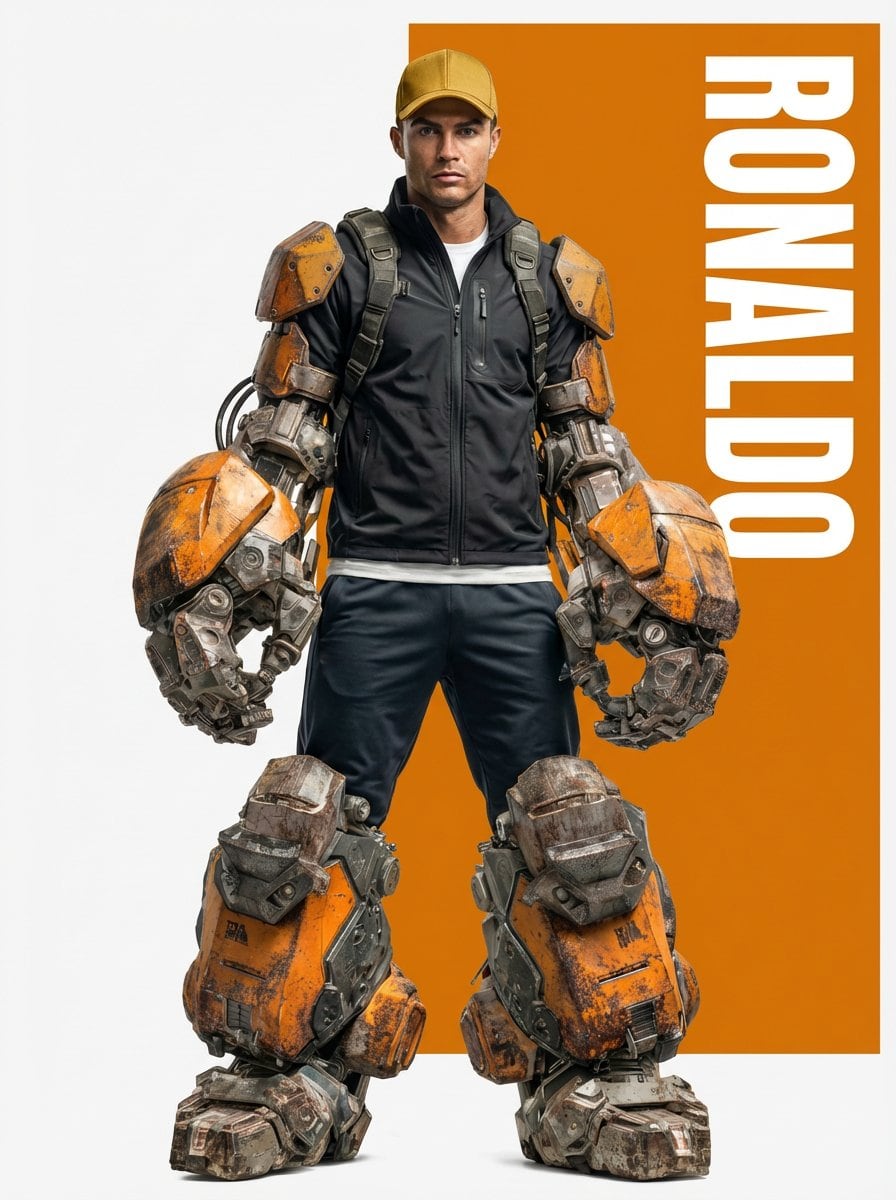 Ronaldo Futuristic Exoskeleton Portrait Prompt - KI-Prompt