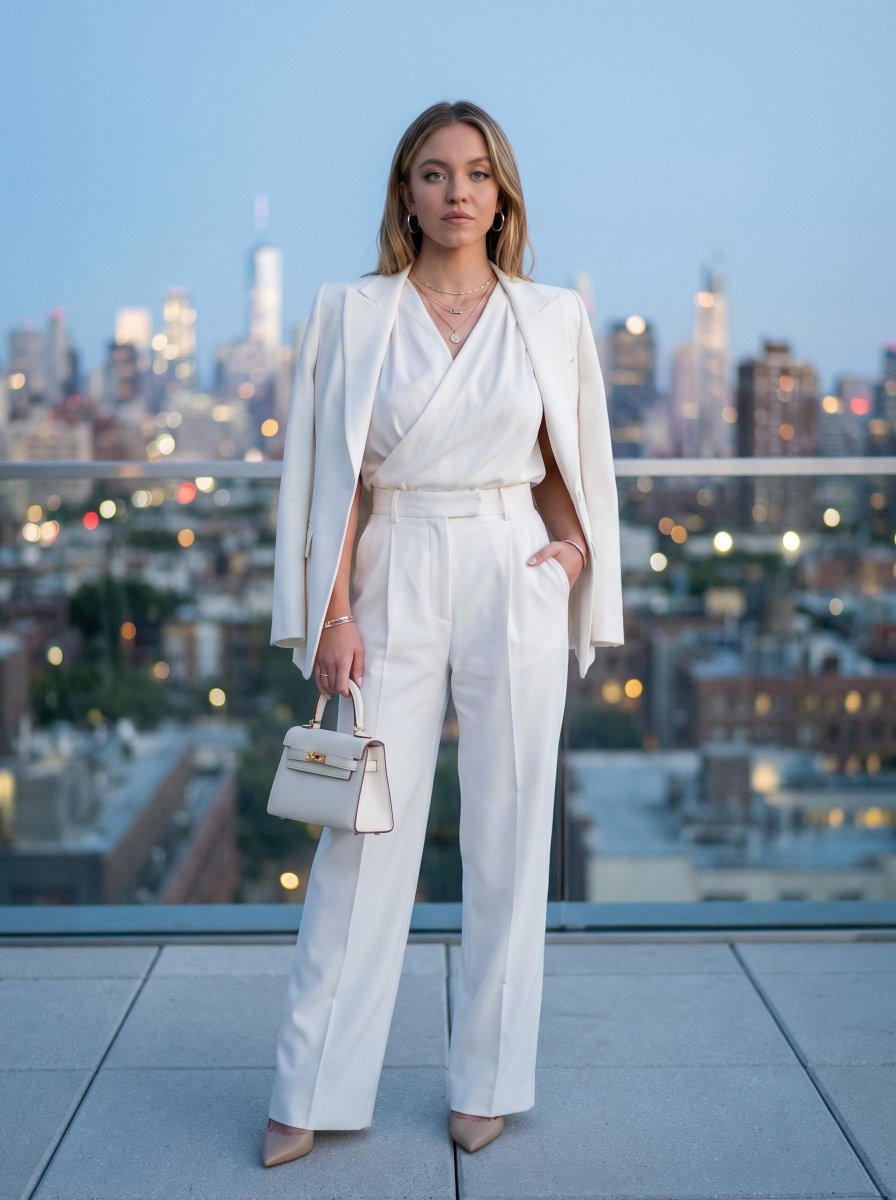 Preview image for Rooftop Editorial Portrait at Dusk prompt