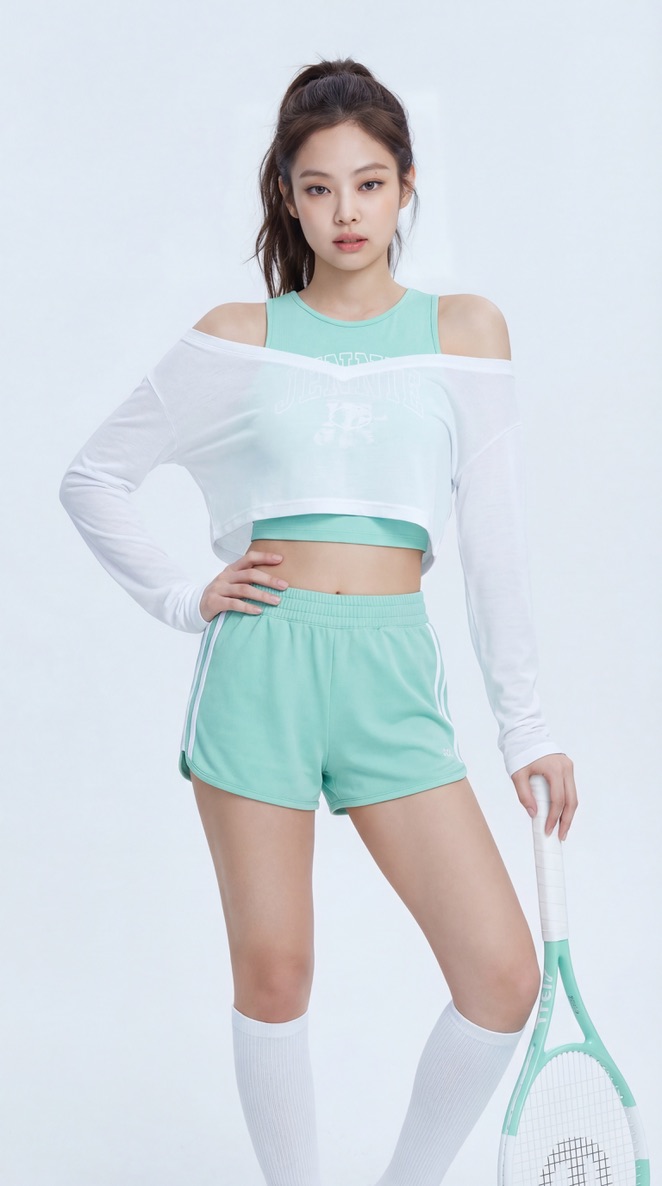 Preview image for Rosé Tennis Portrait in Pastel Pink prompt