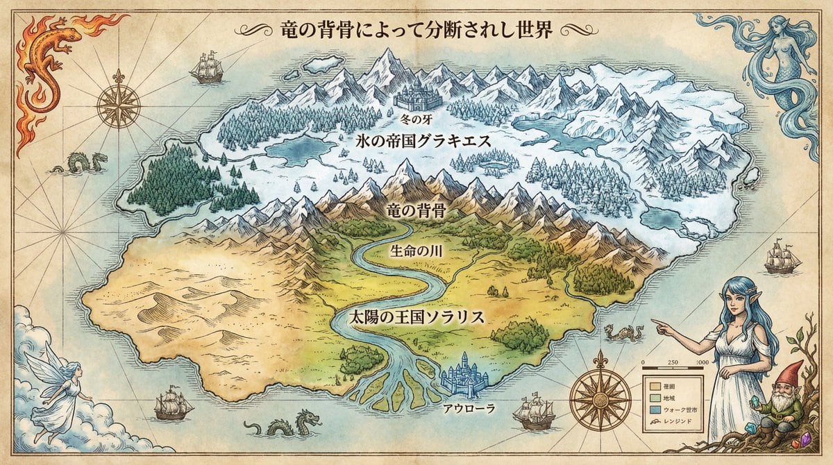 Royal Cartographer Fantasy World Map Prompt (Detailed Scenario) - AI提示词