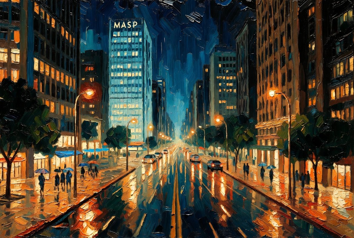 São Paulo Avenida Paulista Painting Prompt (JSON reference) - AI Art AI Generated Artwork