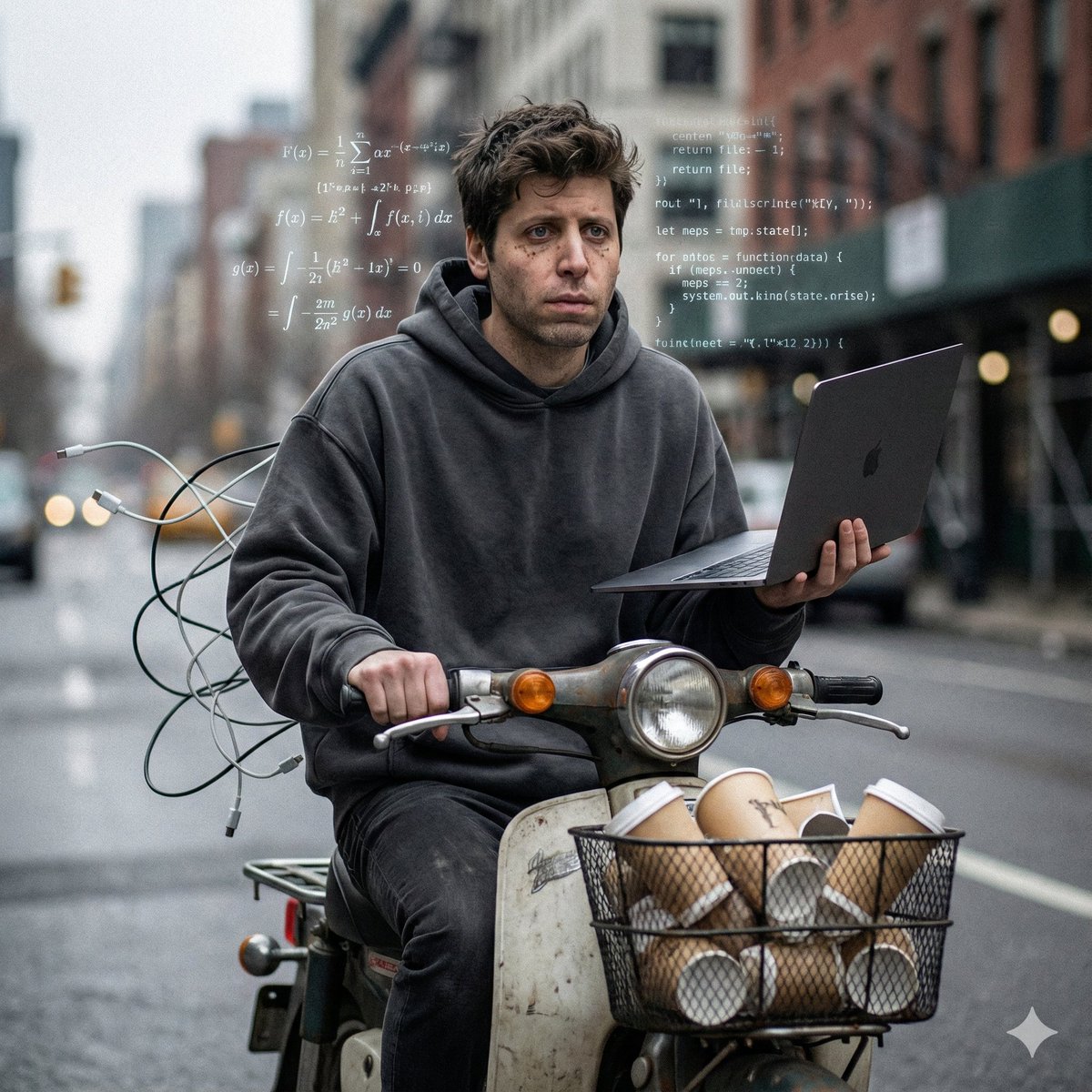Sam Altman Scooty Ride Cinematic Realism Prompt - KI-Prompt