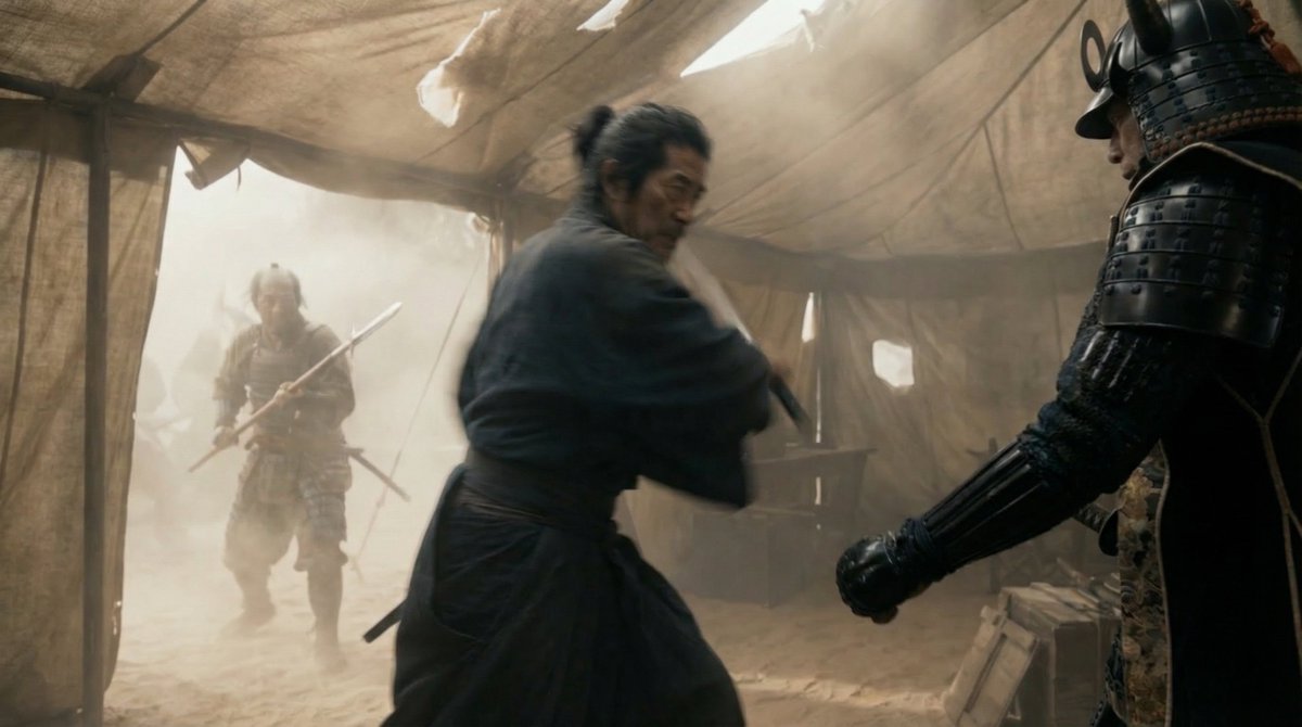 Preview image for Samurai War Tent Cinematic Shot prompt