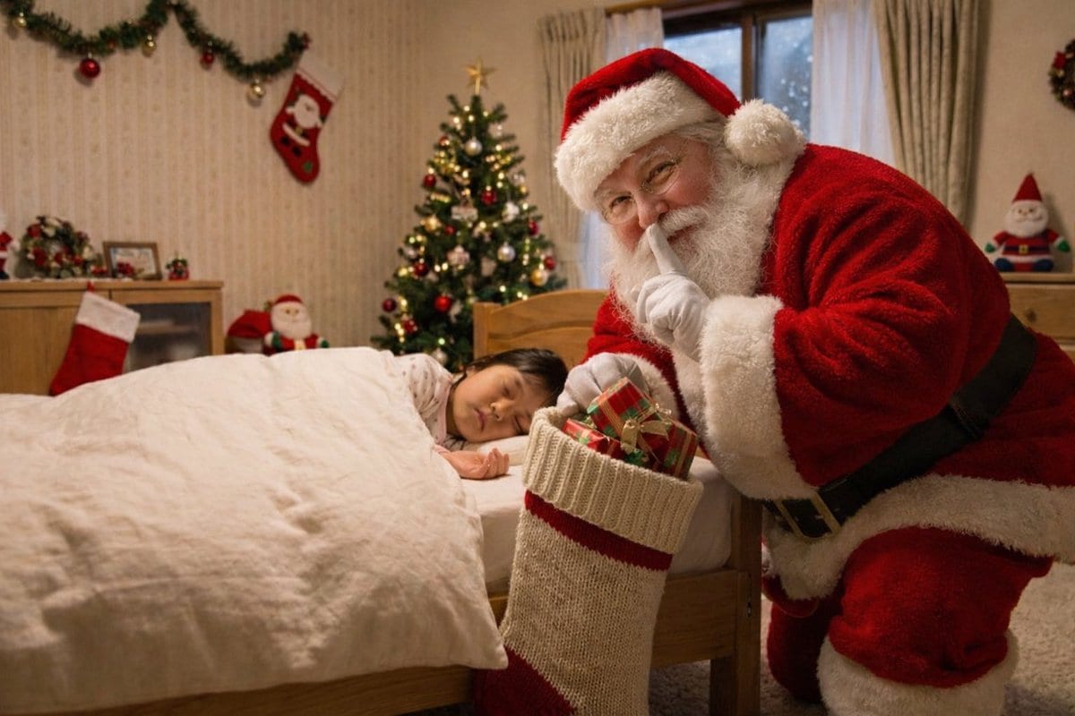Santa Claus Insertion Prompt for Child's Photo - AI 프롬프트
