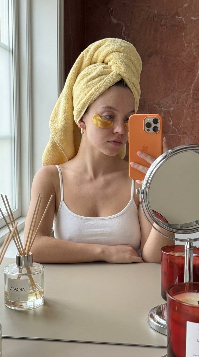 Scandinavian Minimalist Mirror Selfie Prompt (Ana de Armas) - KI-Prompt
