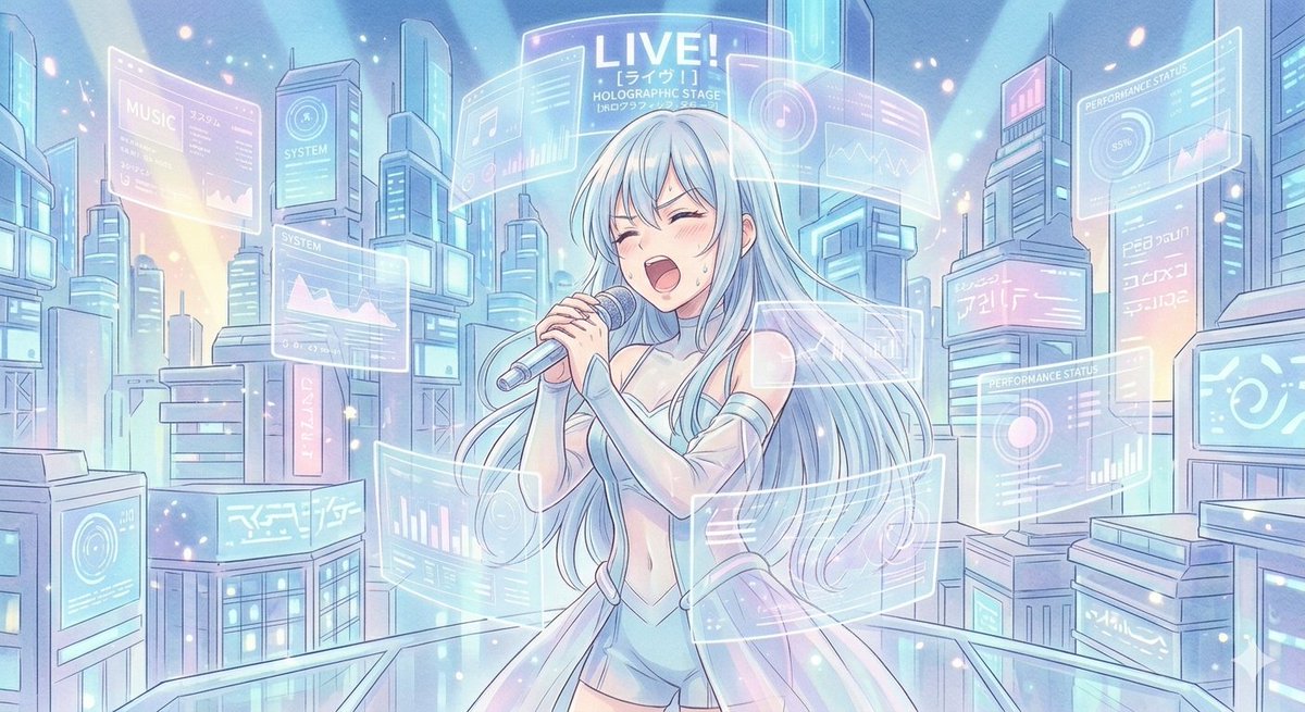 Sci-Fi Anime Songstress Illustration