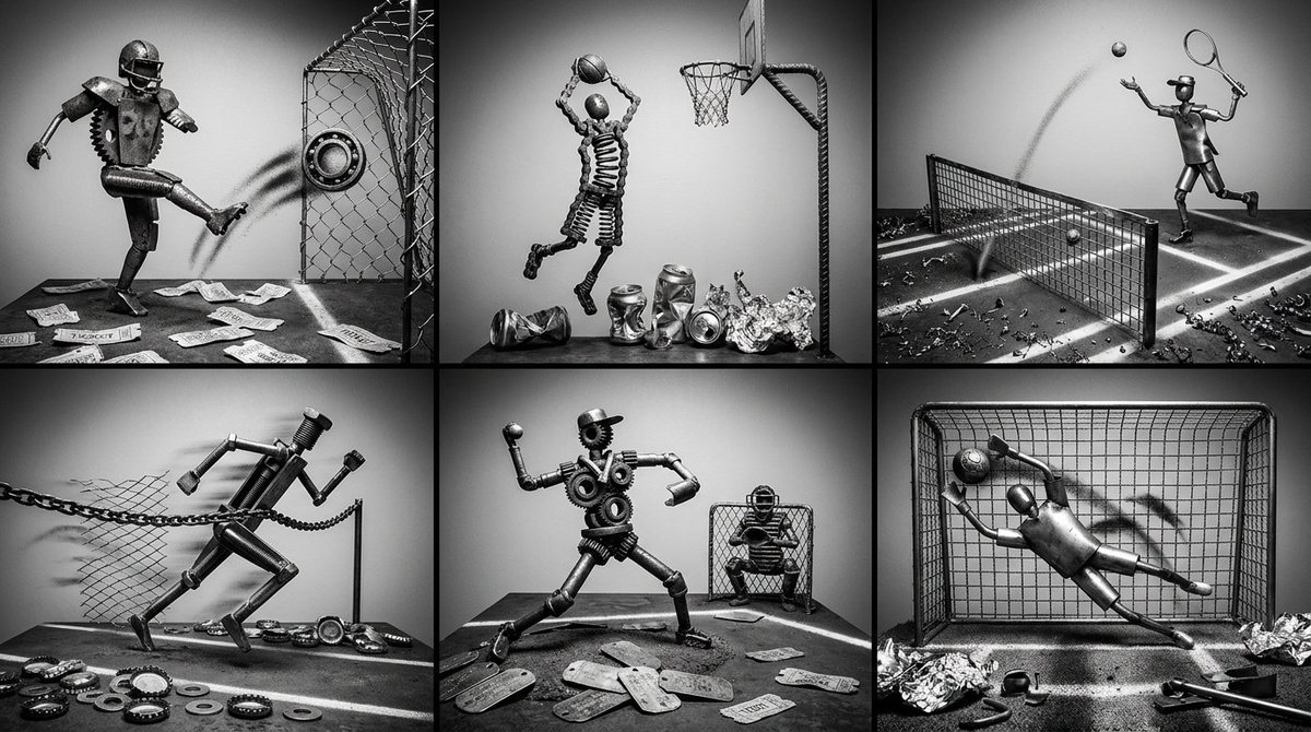 Preview image for Scrap Metal Sports Dioramas prompt
