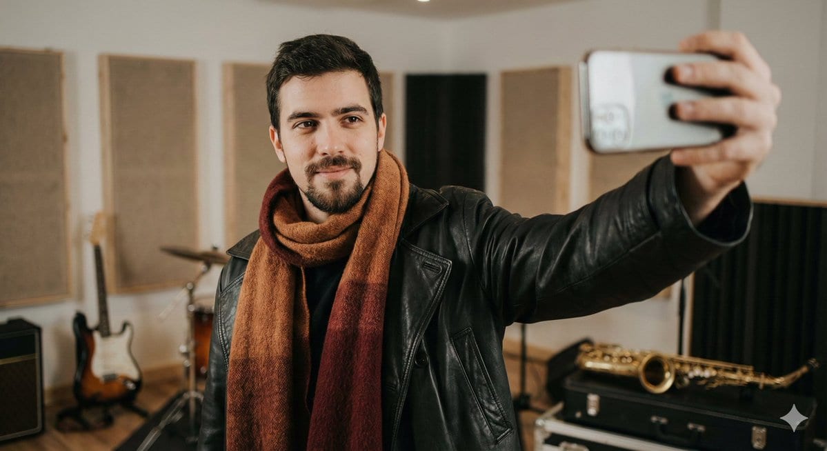 Selfie Portrait in Recording Studio Prompt - KI-Prompt