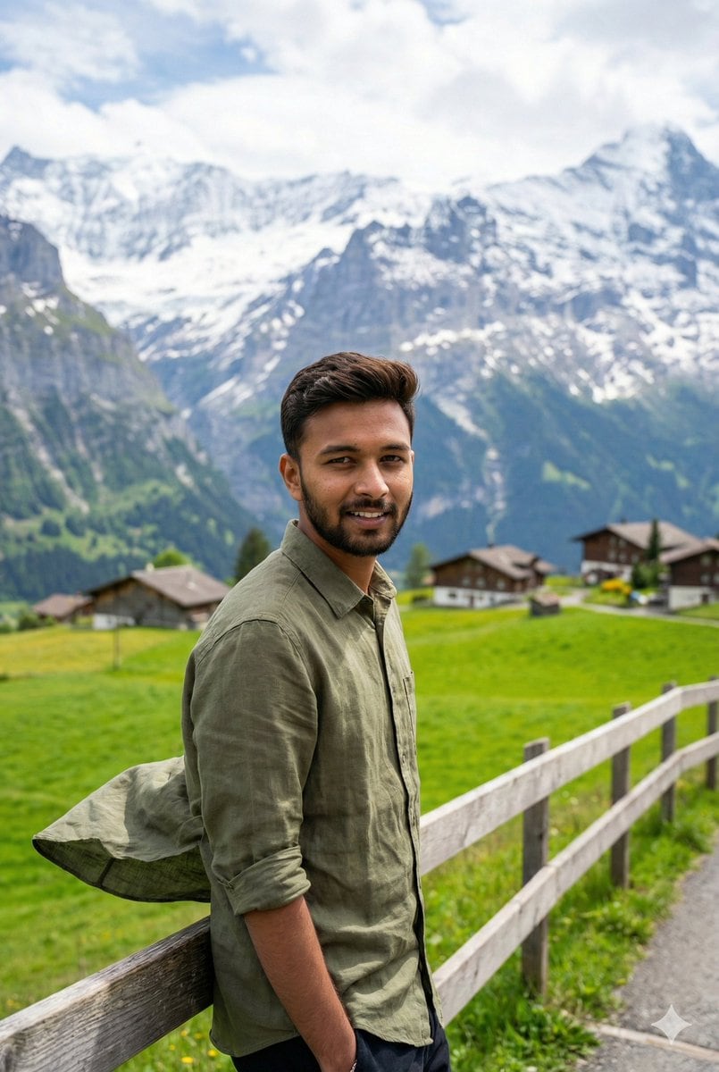 Serene Mountain Trail Portrait