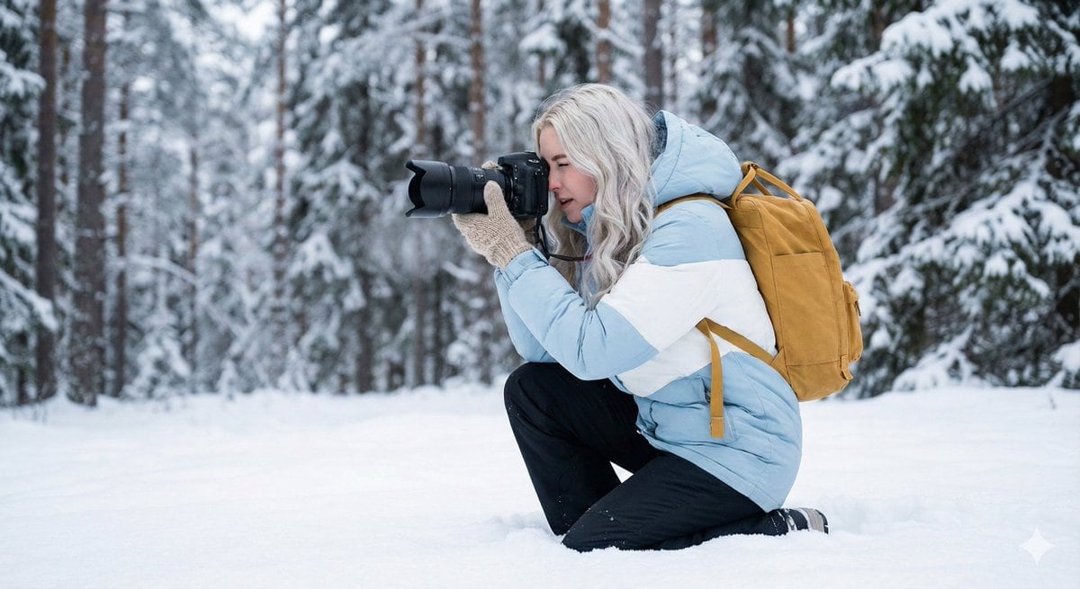 Serene Winter Photography Portrait - AI 프롬프트
