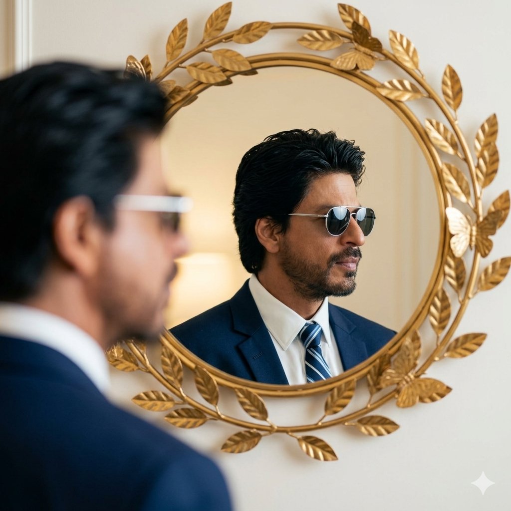 Preview image for Shah Rukh Khan Reflection Portrait Prompt prompt