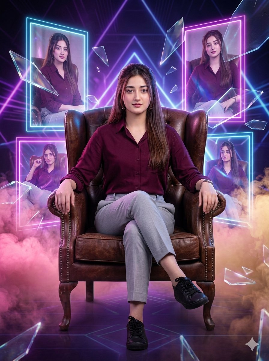 Preview image for Shattered Reality Cinematic Portrait prompt