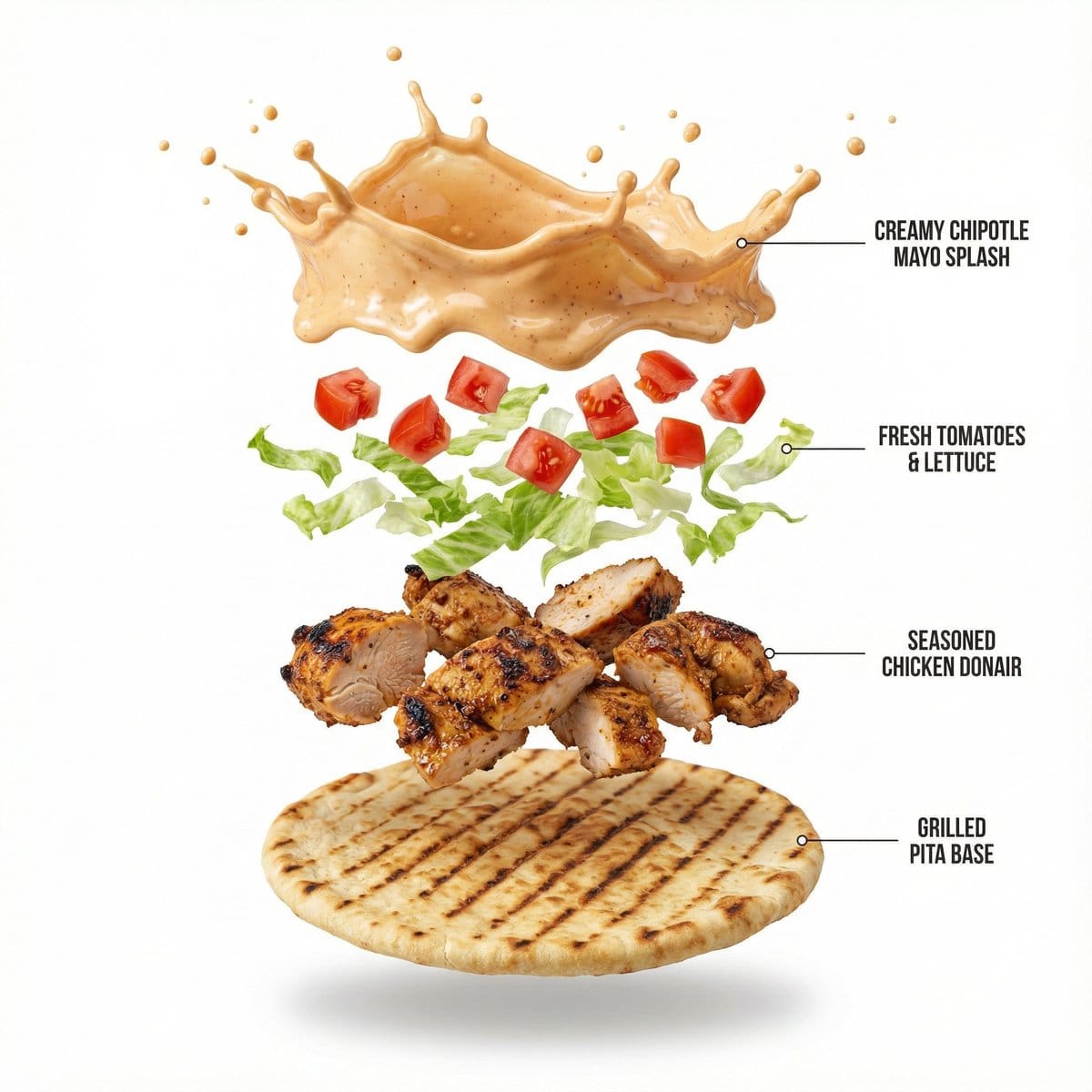 Shawarma Product Photography and Exploded Infographic - KI-Prompt