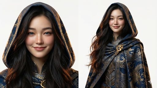 Side-by-Side Fantasy Character Design Sheet - Prompt IA