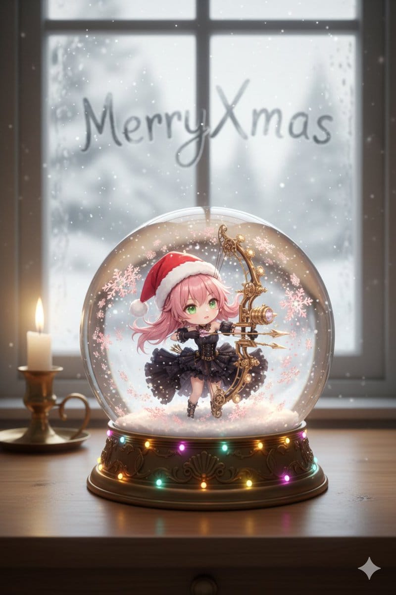 Snow globe character illustration prompt for Nano Banana Pro - نص توجيهي للذكاء الاصطناعي