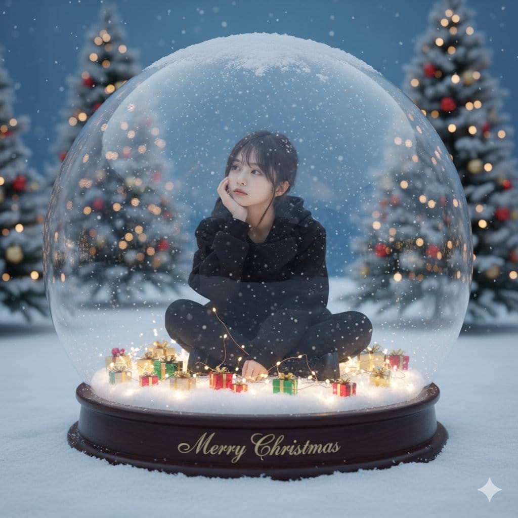 Snow Globe Christmas Scene Prompt - Промпт ИИ