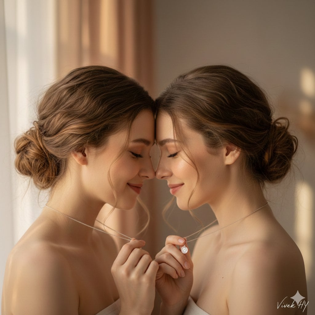 Soft Aesthetic Cinematic Portrait of Twins Prompt - Промпт ИИ