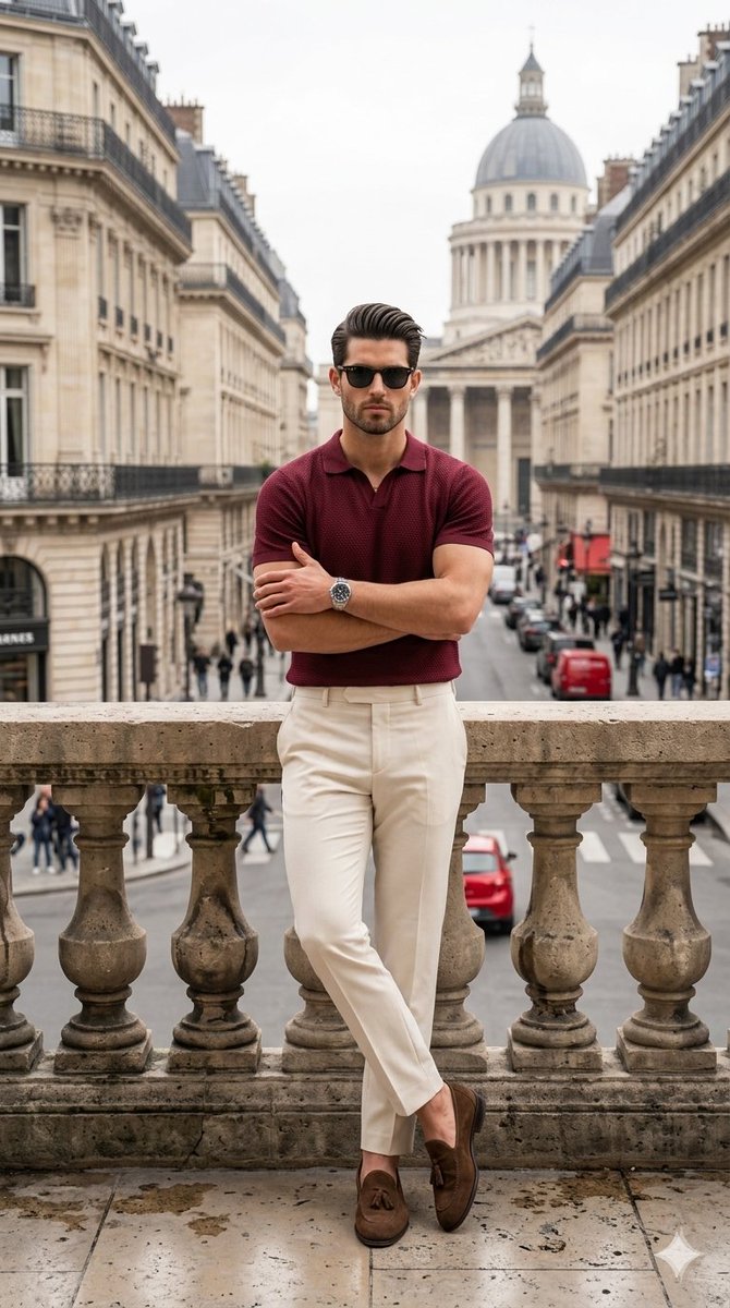 Preview image for Sophisticated Smart-Casual Menswear Portrait prompt