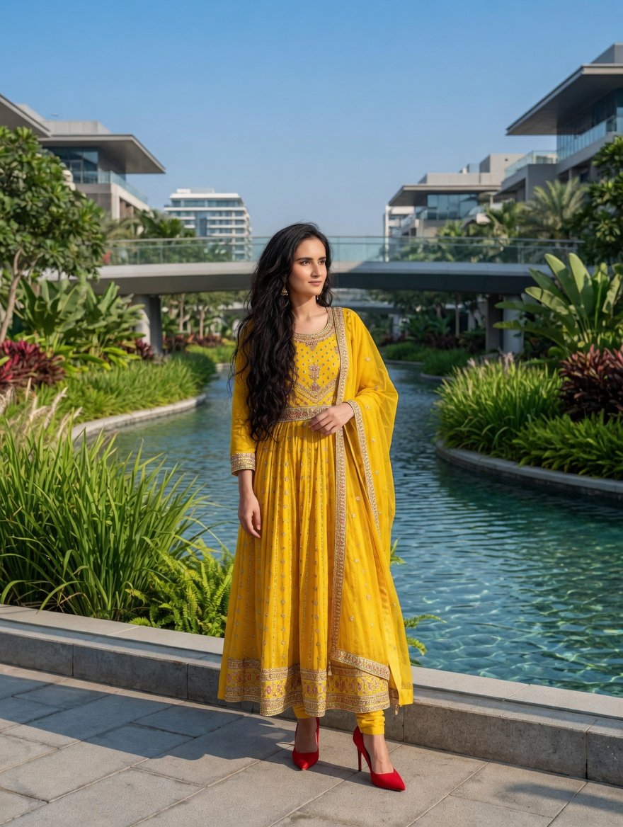 Preview image for South Asian Woman in Anarkali Dress prompt