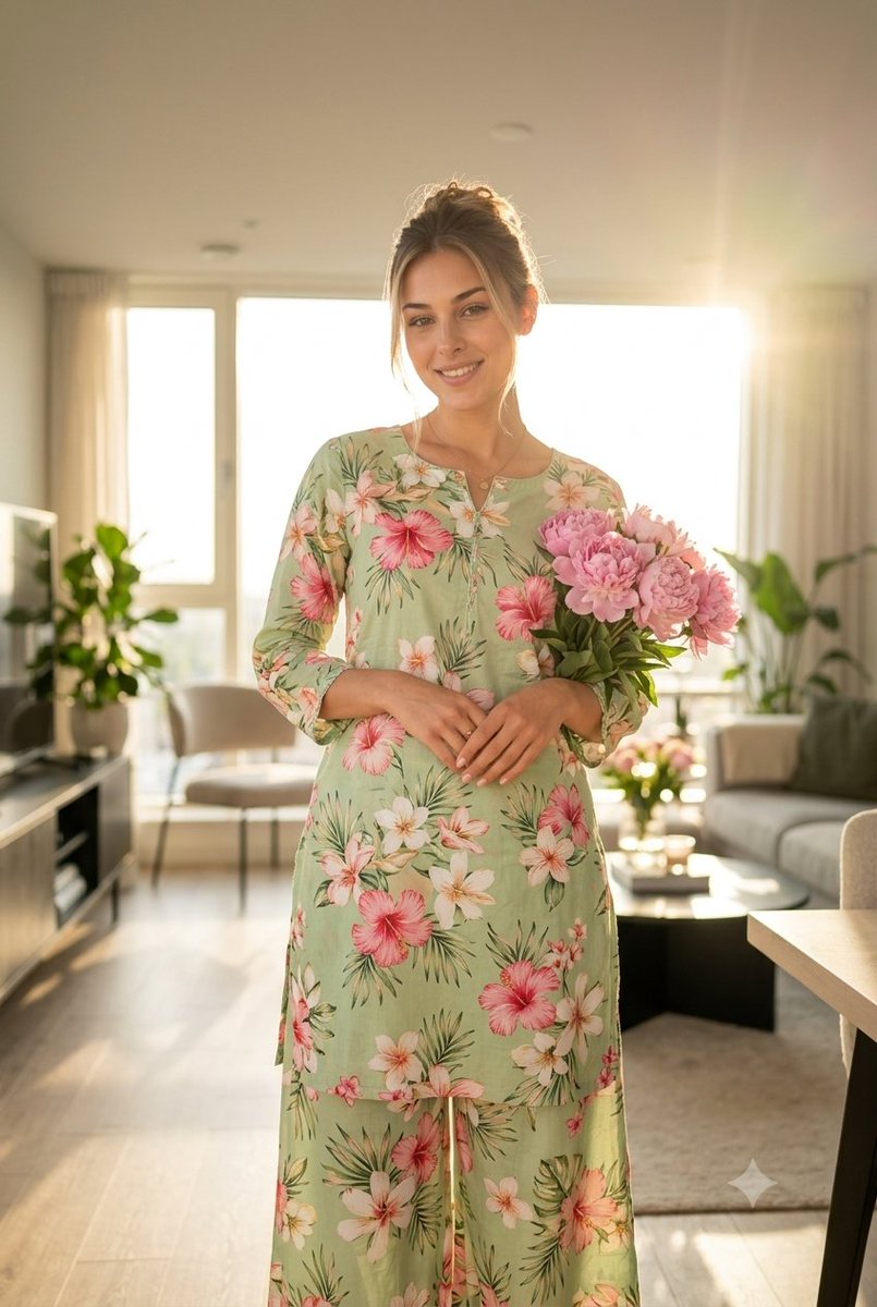 Preview image for South Asian Woman in Floral Traditional Attire prompt