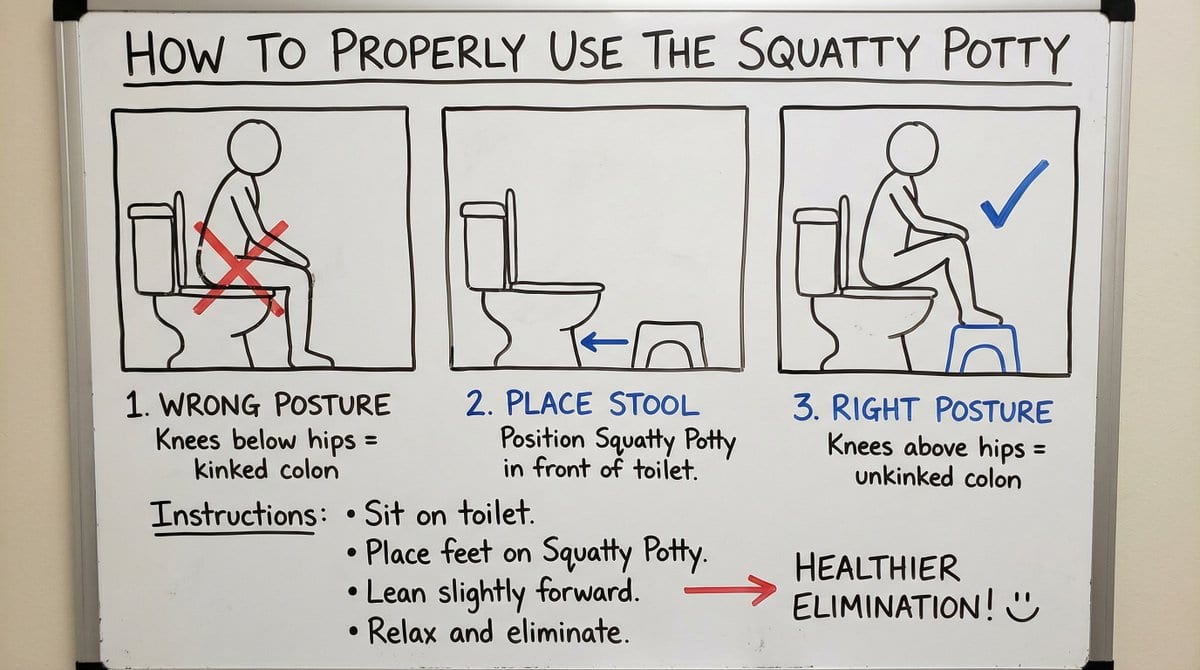 Squatty Potty whiteboard instructions - AIプロンプト